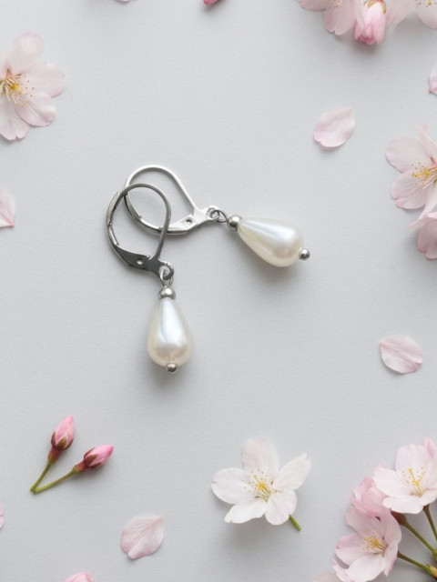 Perlové slzičkové náušnice - Steel náušnice romantické luxusní perly slzy slzičky 