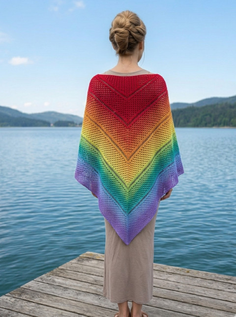 Duhové zachumlání - háčkovaný pléd bavlna háčkování léto duhový toho šátek duha pléd festival rainbow 