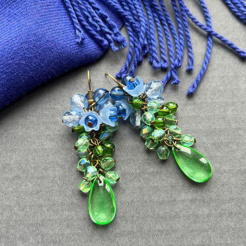 Náušnice jezerní hrozny náušnice jezerní zvonečky slavnostní hrozny 