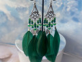 Peříčkové zelené náušnice