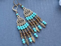 Tyrkysový Orient - náušnice