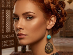 Orient s tyrkenitem - náušnice 02
