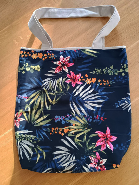 Nákupní taška květinová taška květiny látková podšívka 