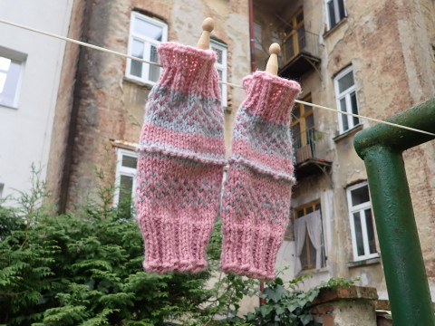 Dětské růžové návleky na nohy návleky štulpny s norským vzorem 