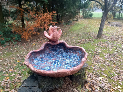 Mísa, pítko pro ptáky voda domov zvíře dekorace dárek pták nádoba interiér příroda květináč zahrada mísa pítko terasa 