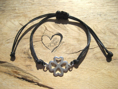 PROVÁZKOVÝ NÁRAMEK - ČTYŘLÍSTEK 1. provázkový šňůrkový jednoduchý s  PROVÁZKOVÝ NÁRAMEK - ČTYŘLÍSTEK 1. provázkový šňůrkový jednoduchý s