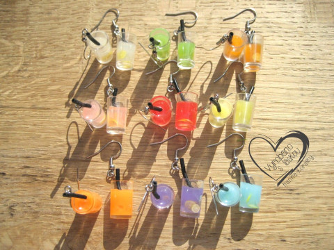 Náušnice - skleničky drink koktejl veselé hravé sranda náušnice kok  Náušnice - skleničky drink koktejl veselé hravé sranda náušnice kok