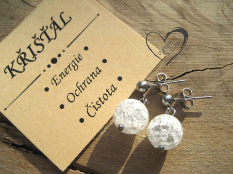 NÁUŠNICE PUZETY NEREZ OCEL KŘIŠŤÁL náušnice minerál minerální pro alergiky puzetkové  NÁUŠNICE PUZETY NEREZ OCEL KŘIŠŤÁL náušnice minerál minerální pro alergiky puzetkové