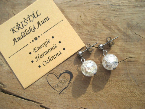 NÁUŠNICE - KŘIŠŤÁL ANDĚLSKÁ AURA náušnice minerál minerální pro alergiky puzetkové  NÁUŠNICE - KŘIŠŤÁL ANDĚLSKÁ AURA náušnice minerál minerální pro alergiky puzetkové