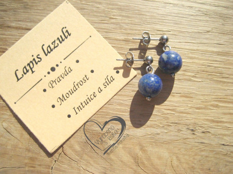 NÁUŠNICE PUZETY - LAPIS LAZULI náušnice minerál minerální pro alergiky puzetkové  NÁUŠNICE PUZETY - LAPIS LAZULI náušnice minerál minerální pro alergiky puzetkové