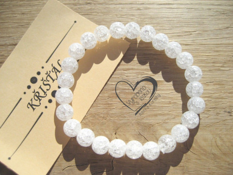 NÁRAMEK KŘIŠŤÁL 8MM náramek minerál minerální pro alergiky  NÁRAMEK KŘIŠŤÁL 8MM náramek minerál minerální pro alergiky