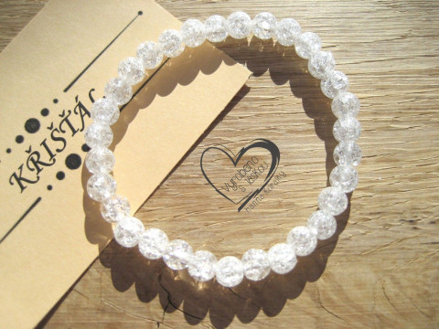 NÁRAMEK KŘIŠŤÁL 6MM náramek minerál minerální pro alergiky  NÁRAMEK KŘIŠŤÁL 6MM náramek minerál minerální pro alergiky