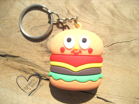 KLÍČENKA - PŘÍVĚSEK - HAMBURGER stříbrný doplněk medvídek medvěd klíče klíčenka platina starostříbro modní plyšový na kabelku platinový  KLÍČENKA - PŘÍVĚSEK - HAMBURGER stříbrný doplněk medvídek medvěd klíče klíčenka platina starostříbro modní plyšový na kabelku platinový