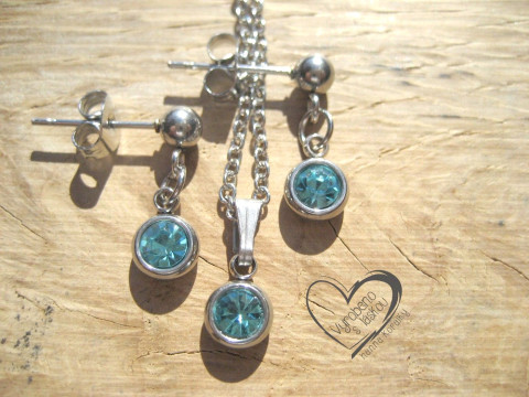 TYRKYSOVÁ SOUPRAVA Z NEREZ OCELI nerez ocel řetízek náušnice jemn 