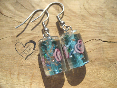 NÁUŠNICE - TYRKYSOVÉ VINUTKY náušnice vinutky perly vinuté perle  NÁUŠNICE - TYRKYSOVÉ VINUTKY náušnice vinutky perly vinuté perle