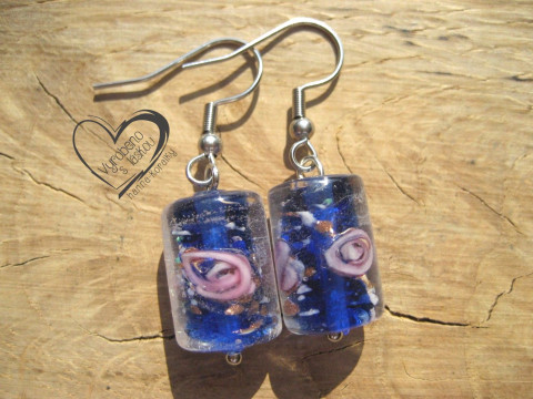 NÁUŠNICE - MODRÉ VINUTÉ PERLE náušnice vinutky perly vinuté perle  NÁUŠNICE - MODRÉ VINUTÉ PERLE náušnice vinutky perly vinuté perle