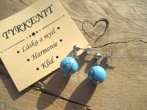 NÁUŠNICE PUZETY - TYRKENIT I. náušnice minerál minerální pro alergiky puzetkové  NÁUŠNICE PUZETY - TYRKENIT I. náušnice minerál minerální pro alergiky puzetkové