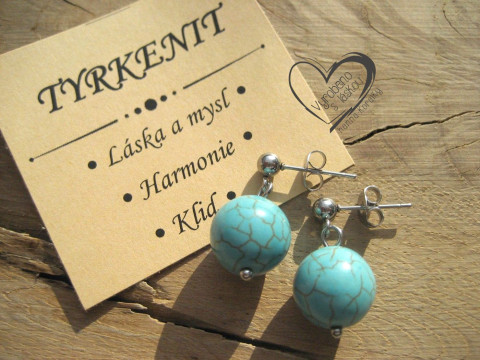 NÁUŠNICE - NEREZ OCEL TYRKENIT II. náušnice minerál minerální pro alergiky puzetkové  NÁUŠNICE - NEREZ OCEL TYRKENIT II. náušnice minerál minerální pro alergiky puzetkové