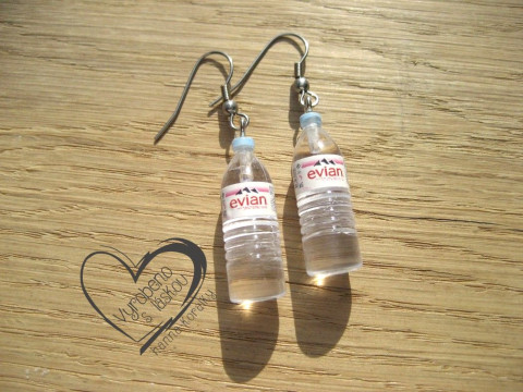 Náušnice - pet láhev s vodou vtipné sranda náušnice pas  Náušnice - pet láhev s vodou vtipné sranda náušnice pas