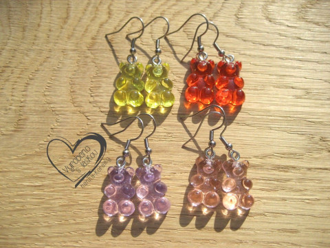 NÁUŠNICE - GUMOVÝ MEDVÍDEK veselé hravé sranda náušnice  NÁUŠNICE - GUMOVÝ MEDVÍDEK veselé hravé sranda náušnice