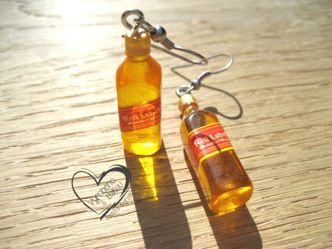 NÁUŠNICE - WHISKY ČERVENÁ vtipné sranda náušnice  NÁUŠNICE - WHISKY ČERVENÁ vtipné sranda náušnice