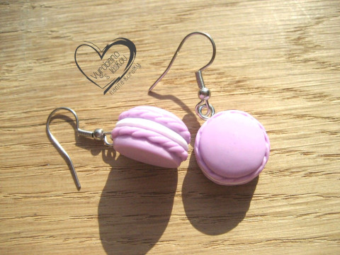 Náušnice - fialové makronky veselé hravé sranda náušnice  Náušnice - fialové makronky veselé hravé sranda náušnice