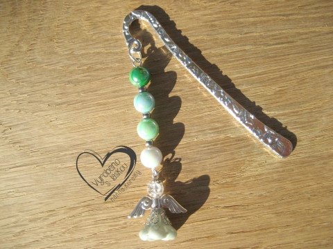 ZÁLOŽKA DO KNIHY - ZELENÝ ANDĚL záložka knížka anděl čtenář  ZÁLOŽKA DO KNIHY - ZELENÝ ANDĚL záložka knížka anděl čtenář