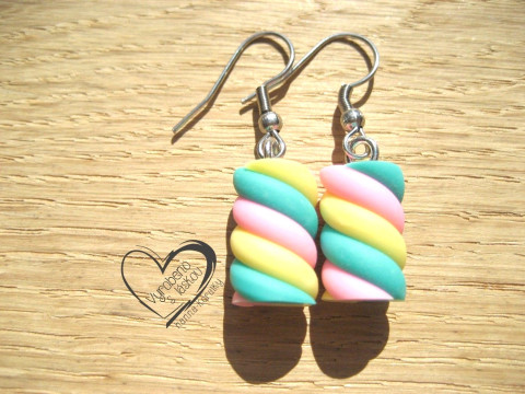 NÁUŠNICE - MARSHMALLOW - zelené veselé hravé sranda náušnice  NÁUŠNICE - MARSHMALLOW - zelené veselé hravé sranda náušnice