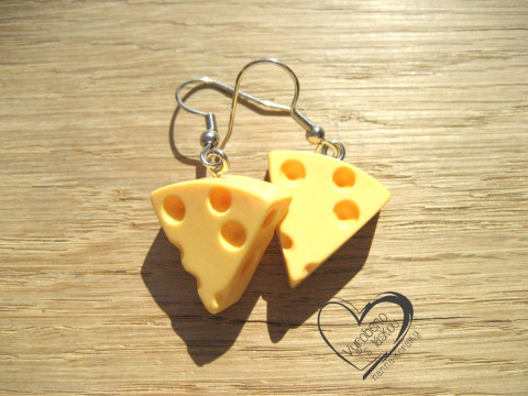 NÁUŠNICE - TVRDÝ SÝR veselé hravé sranda náušnice  NÁUŠNICE - TVRDÝ SÝR veselé hravé sranda náušnice
