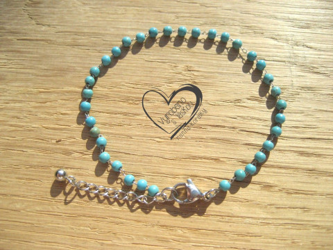 NÁRAMEK NEREZ OCEL S TYRKENITEM I. náramek pro alergiky minimalistický  NÁRAMEK NEREZ OCEL S TYRKENITEM I. náramek pro alergiky minimalistický