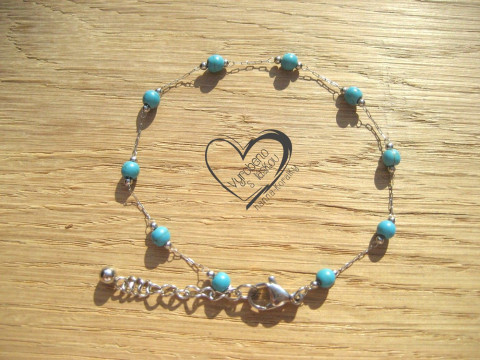 NÁRAMEK NEREZ OCEL +  TYRKENIT III. náramek pro alergiky minimalistický  NÁRAMEK NEREZ OCEL +  TYRKENIT III. náramek pro alergiky minimalistický