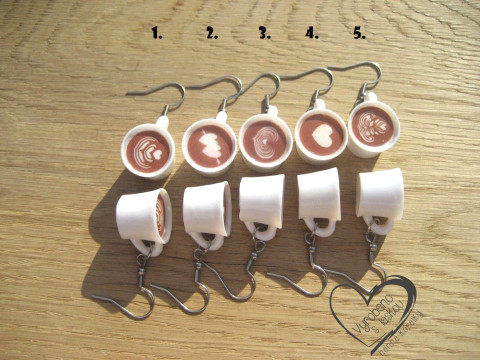 NÁUŠNICE CAPPUCCINO veselé hravé sranda náušnice  NÁUŠNICE CAPPUCCINO veselé hravé sranda náušnice