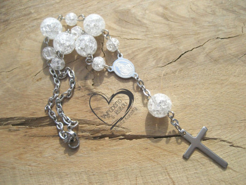 Růženec do auta - křišťál talisman růženec ochrana amulet ochranný do auta řidič autorůženec na cestách  Růženec do auta - křišťál talisman růženec ochrana amulet ochranný do auta řidič autorůženec na cestách