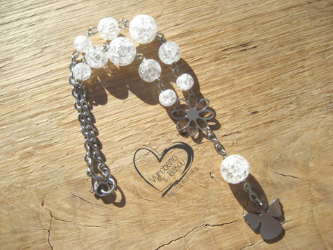 Autorůženec - křišťál s andělíčkem ochrana amulet ochranný do auta řidič autorůženec na cestách talisman autoruzenec růženec  Autorůženec - křišťál s andělíčkem ochrana amulet ochranný do auta řidič autorůženec na cestách talisman autoruzenec růženec