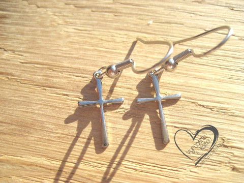 Náušnice - křížek ocel ocel náušnice křížek  Náušnice - křížek ocel ocel náušnice křížek