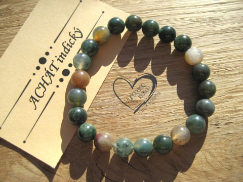 Náramek Achát indický 8mm náramek minerál minerální pro alergiky  Náramek Achát indický 8mm náramek minerál minerální pro alergiky