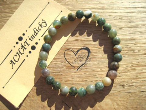 Náramek Achát indický 6mm náramek minerál minerální pro alergiky  Náramek Achát indický 6mm náramek minerál minerální pro alergiky