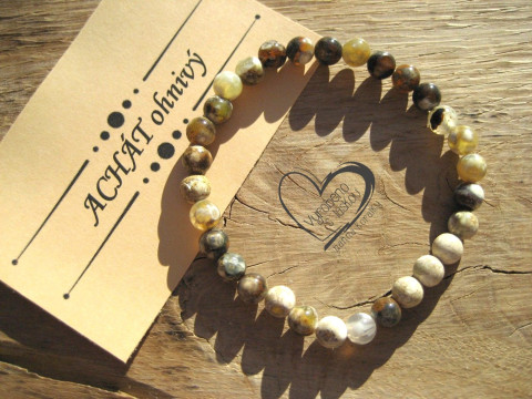 Náramek Achát ohnivý 6mm náramek minerál minerální pro alergiky  Náramek Achát ohnivý 6mm náramek minerál minerální pro alergiky