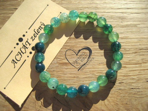 Náramek Achát zelený 8mm náramek minerál minerální pro alergiky  Náramek Achát zelený 8mm náramek minerál minerální pro alergiky