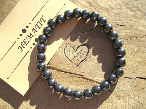 Náramek Hematit 8mm náramek minerál minerální pro alergiky  Náramek Hematit 8mm náramek minerál minerální pro alergiky