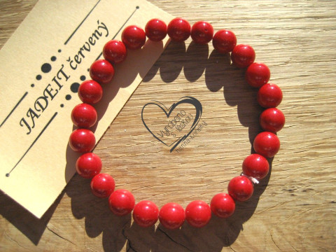 Náramek Jadeit červený 8mm náramek minerál minerální pro alergiky  Náramek Jadeit červený 8mm náramek minerál minerální pro alergiky