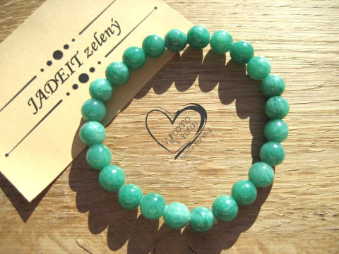 Náramek Jadeit zelený 8mm I. náramek minerál minerální pro alergiky  Náramek Jadeit zelený 8mm I. náramek minerál minerální pro alergiky