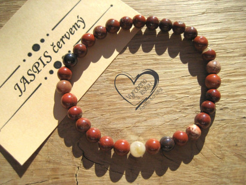 Náramek Jaspis červený 6mm náramek minerál minerální pro alergiky  Náramek Jaspis červený 6mm náramek minerál minerální pro alergiky