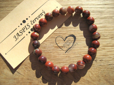 Náramek Jaspis červený 8mm I. náramek minerál minerální pro alergiky  Náramek Jaspis červený 8mm I. náramek minerál minerální pro alergiky