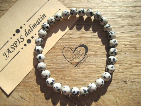 Náramek Jaspis dalmatin 6mm náramek minerál minerální pro alergiky  Náramek Jaspis dalmatin 6mm náramek minerál minerální pro alergiky