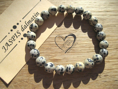 Náramek Jaspis dalmatin 8mm náramek minerál minerální pro alergiky  Náramek Jaspis dalmatin 8mm náramek minerál minerální pro alergiky