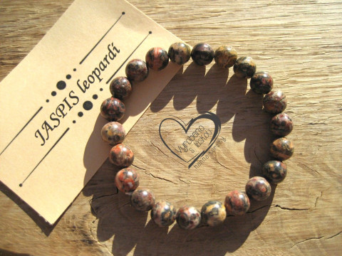 Náramek Jaspis leopardí 8mm náramek minerál minerální pro alergiky  Náramek Jaspis leopardí 8mm náramek minerál minerální pro alergiky