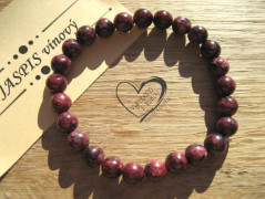 Náušnice měď.kolečka s červ.kamínky