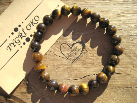 Náramek Tygří oko 8mm náramek minerál minerální pro alergiky 