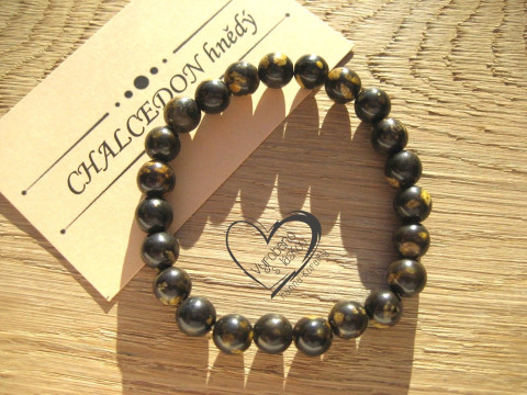 Náramek Chalcedon hnědý 8mm náramek minerál minerální pro alergiky 